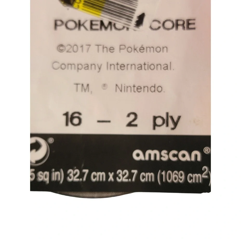 Pokemon Pikachu Napkins Luncheon Party Supplies‎ 16 Count New 2 pack